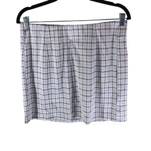 American Eagle Super Hi-Rise Stretch Skirt Mini Plaid Pull On Pockets Size L